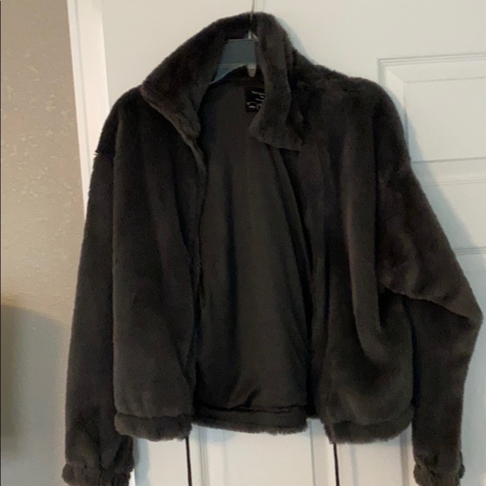 Fuzzy gray jacket